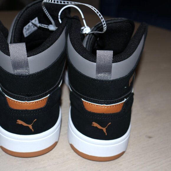 NWT Puma Rebound Joy Sneakers High Top Black Grey & Tan Men’s Size 9 - Picture 3 of 8